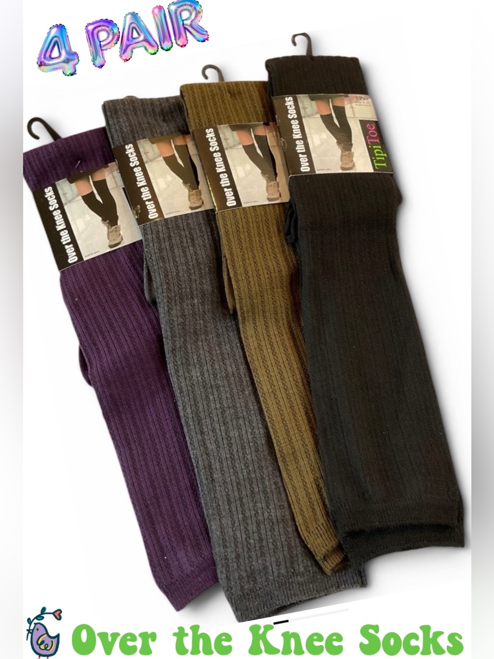🌸4 Pair Over The Knee Socks Knit